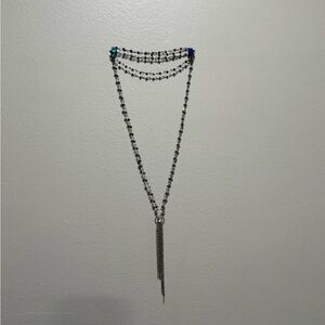 Elegant Silver Chain Necklace with Purple Accents